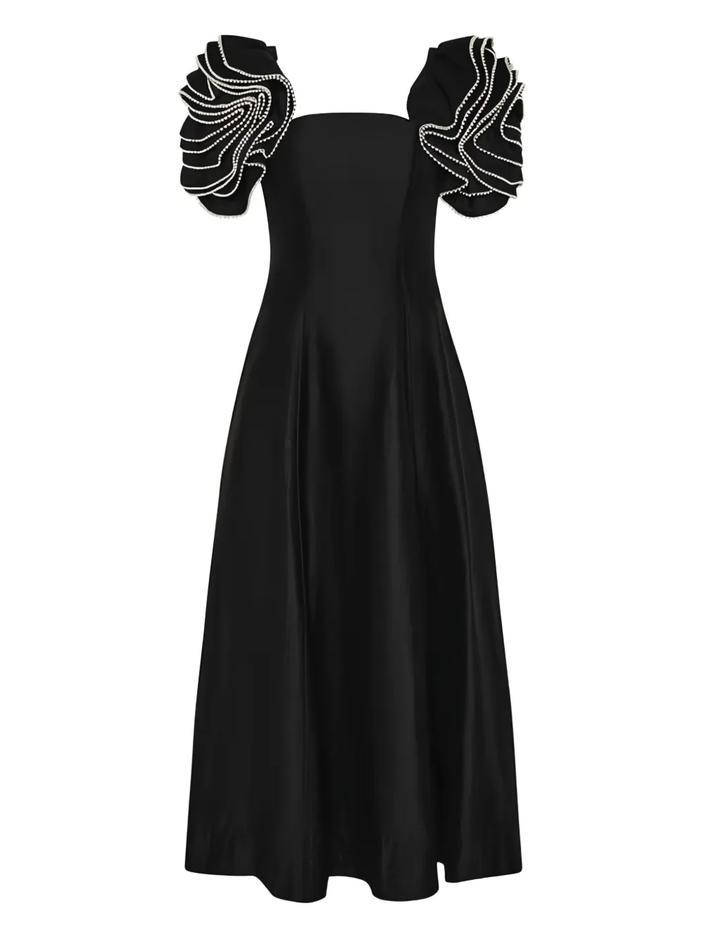 Aje Twyla ruffled midi dress | Black | Image 1