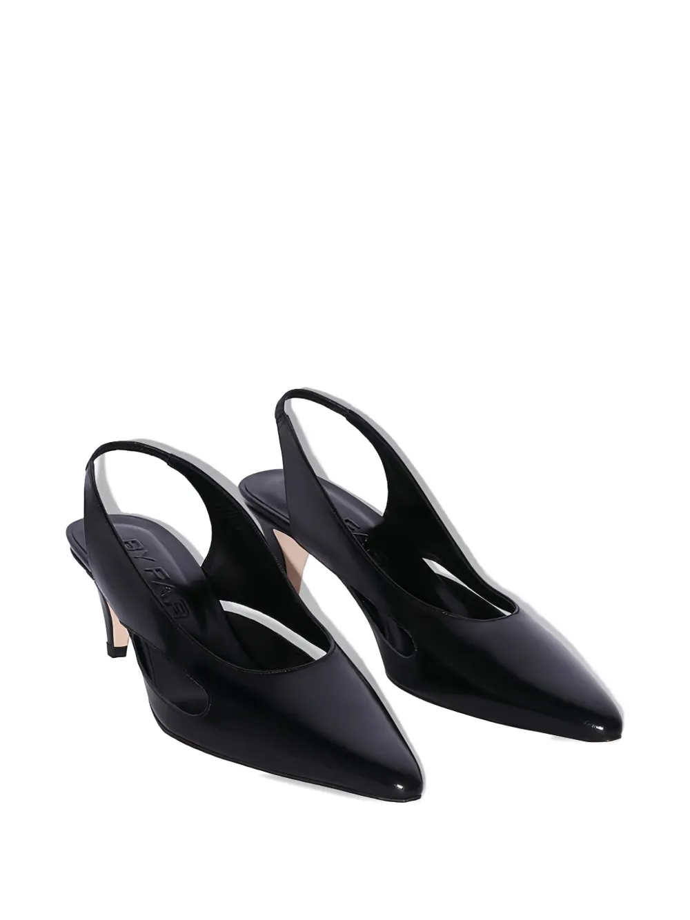 By Far 60mm Runa Slingback Heeled Pumps In Black