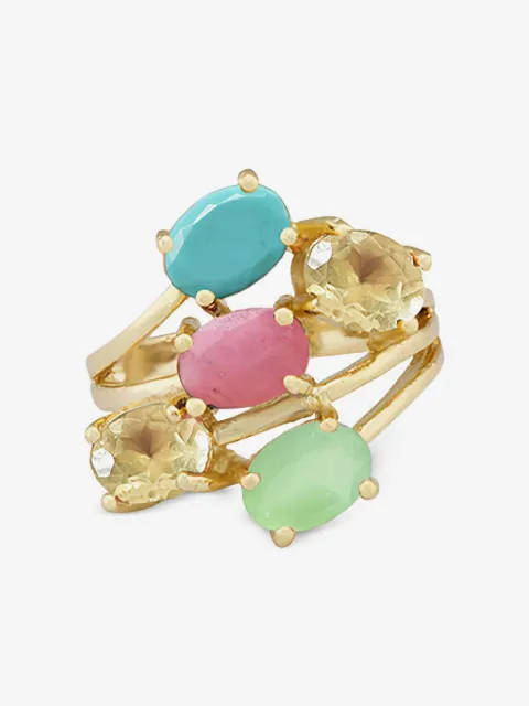 ATELIER MON anillo con gemas