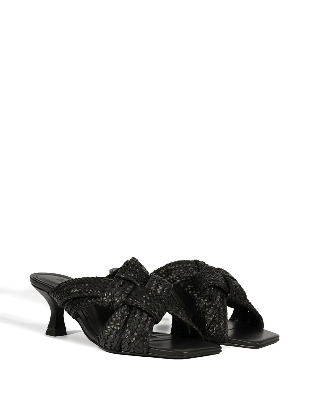 Schutz 60mm Kali Woven Knot Sandals In Black