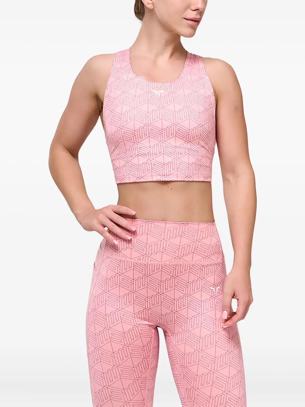 Squatwolf Brami Geometric-print Sports Bra In Pink