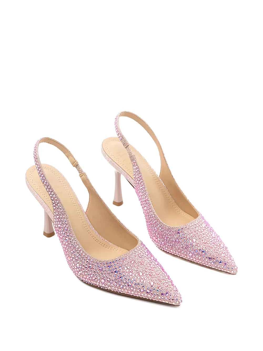 Twenty Four Haitch Embellished Slingback Pumps In Pink