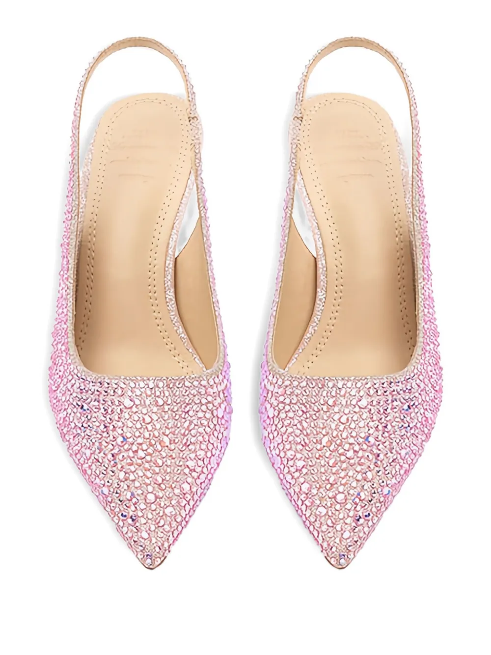 Twenty Four Haitch Embellished Slingback Pumps In Pink