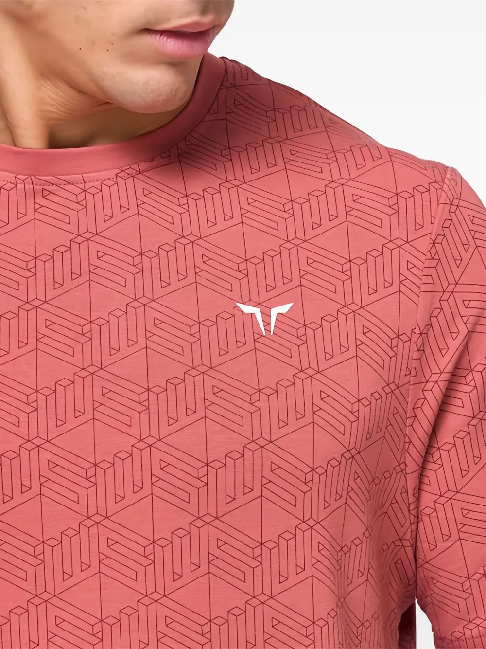 Squatwolf Geometric Print Tee In Pink