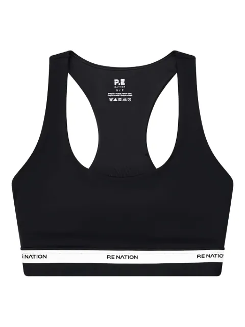 P.E Nation Avant racerback logo-band sports bra