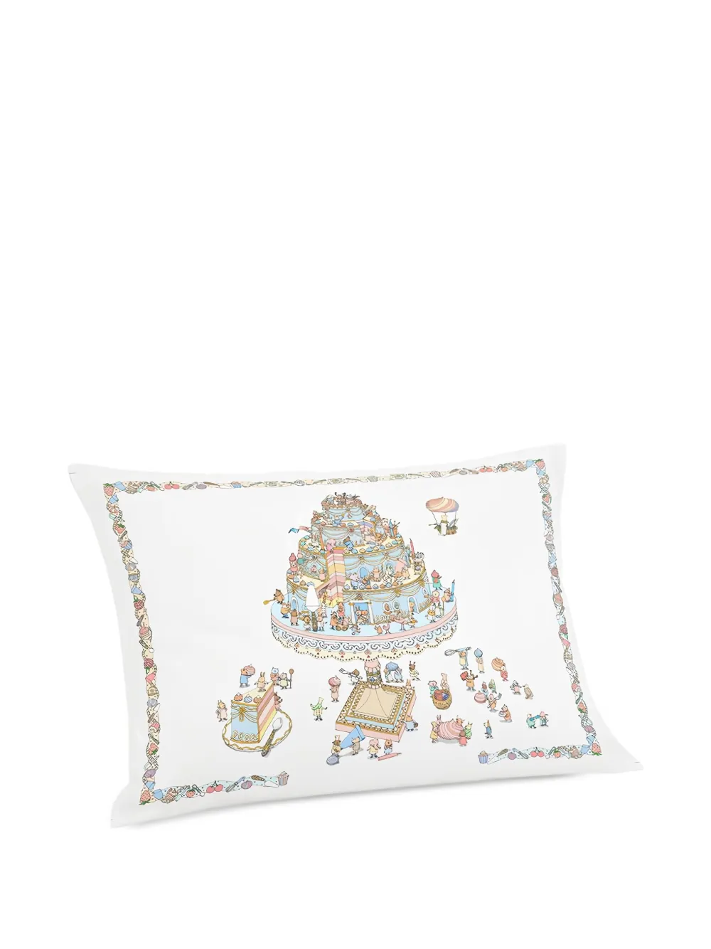 Atelier Choux Cake Print Cushion Cover In White