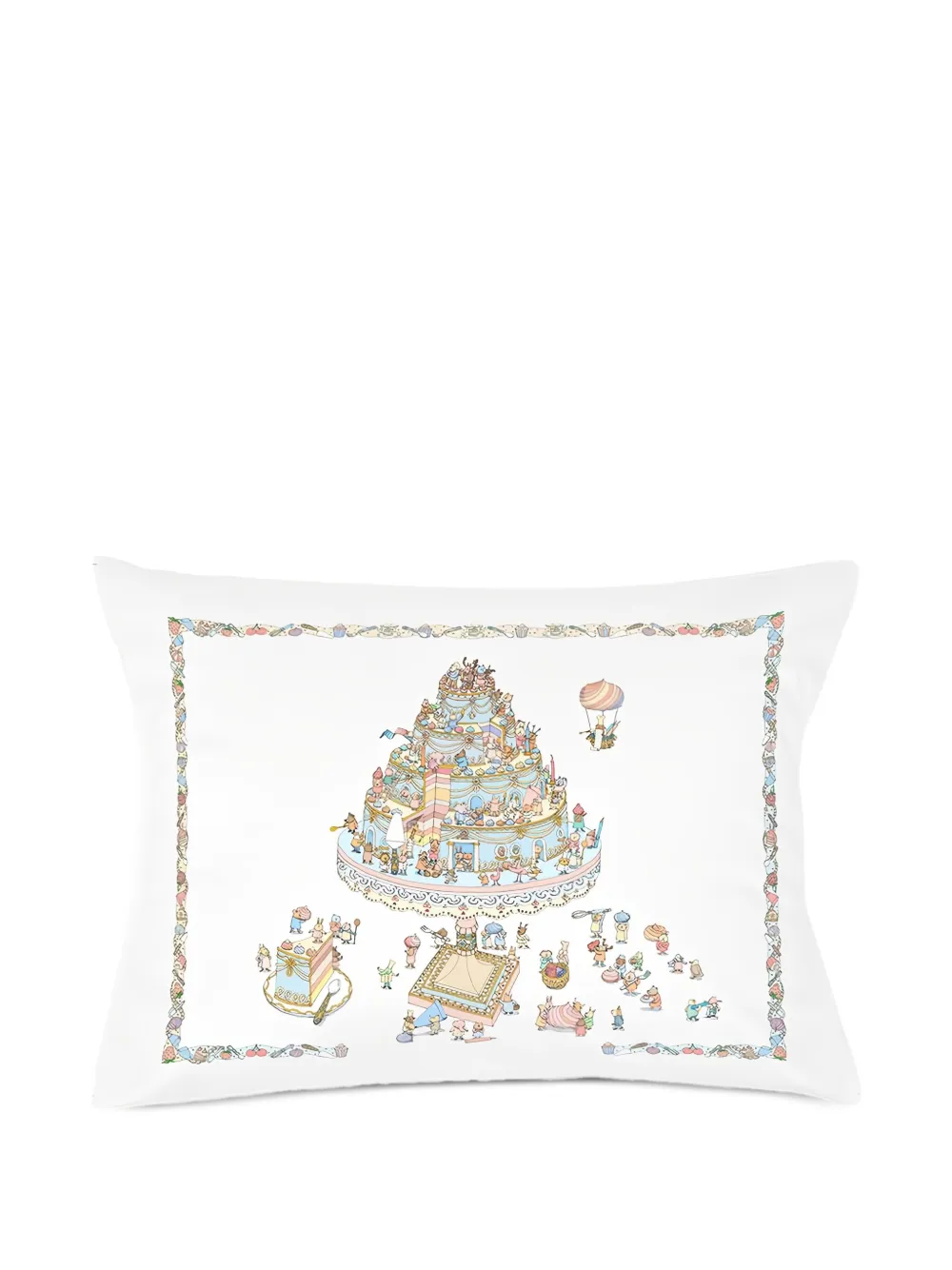 Atelier Choux Cake Print Cushion Cover In White