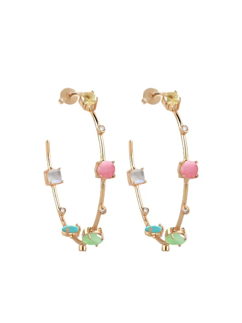 ATELIER MON stone hoop earrings