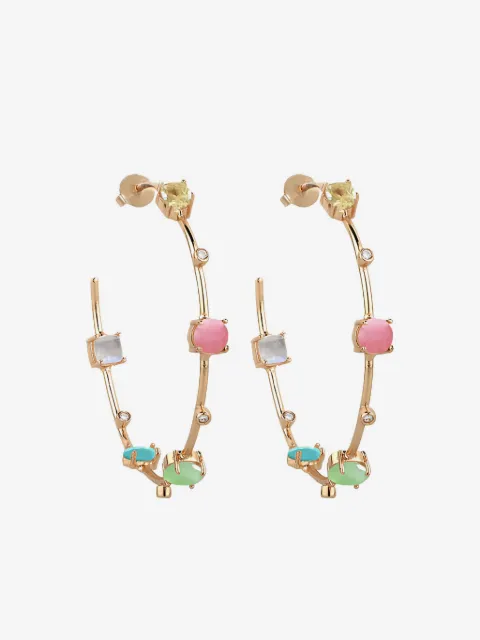 ATELIER MON stone hoop earrings