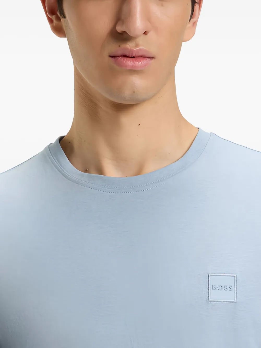 Hugo Boss Embossed T-shirt In Blue