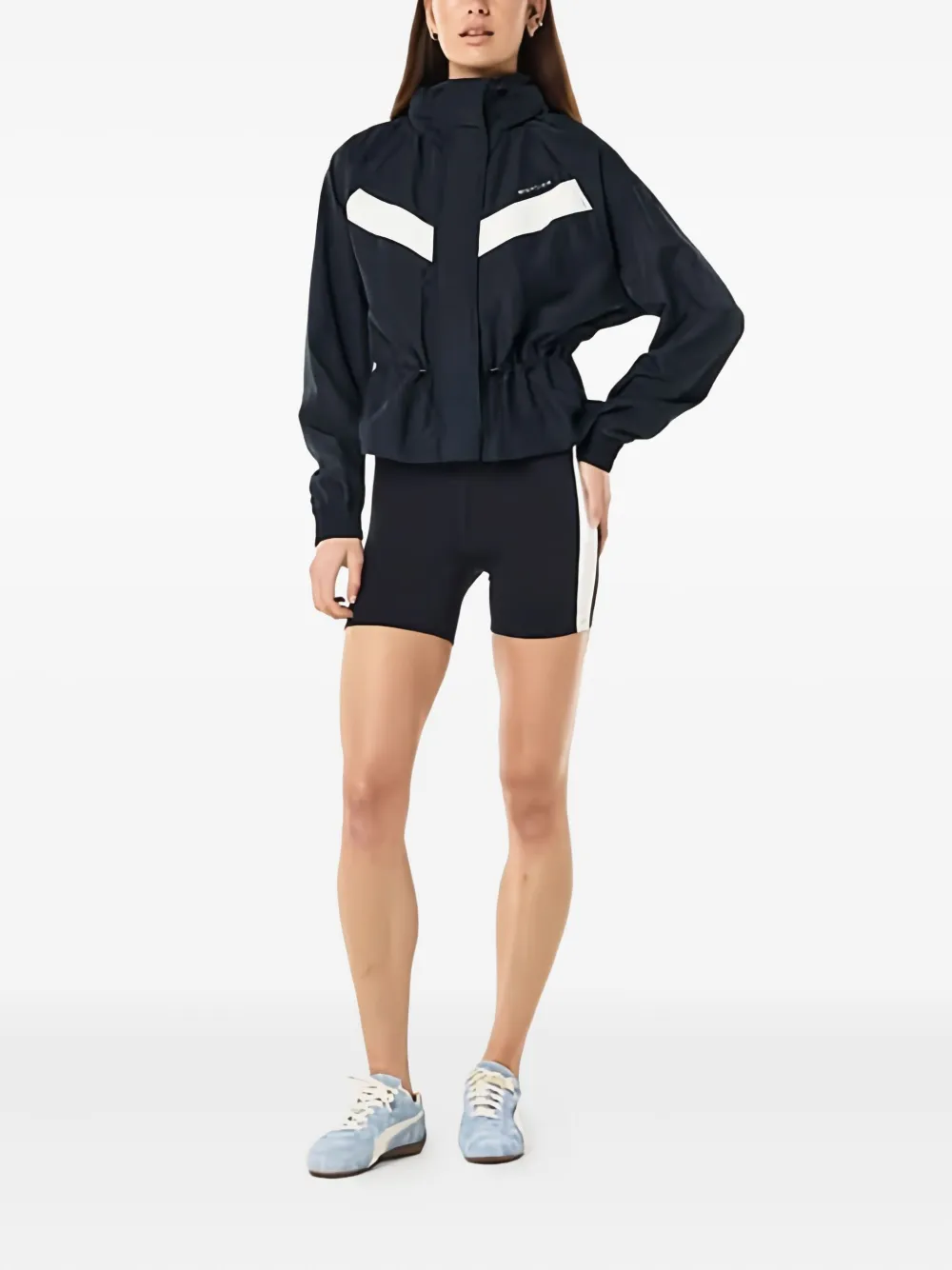 P.e Nation Shelter Chevron-detail Jacket In Blue