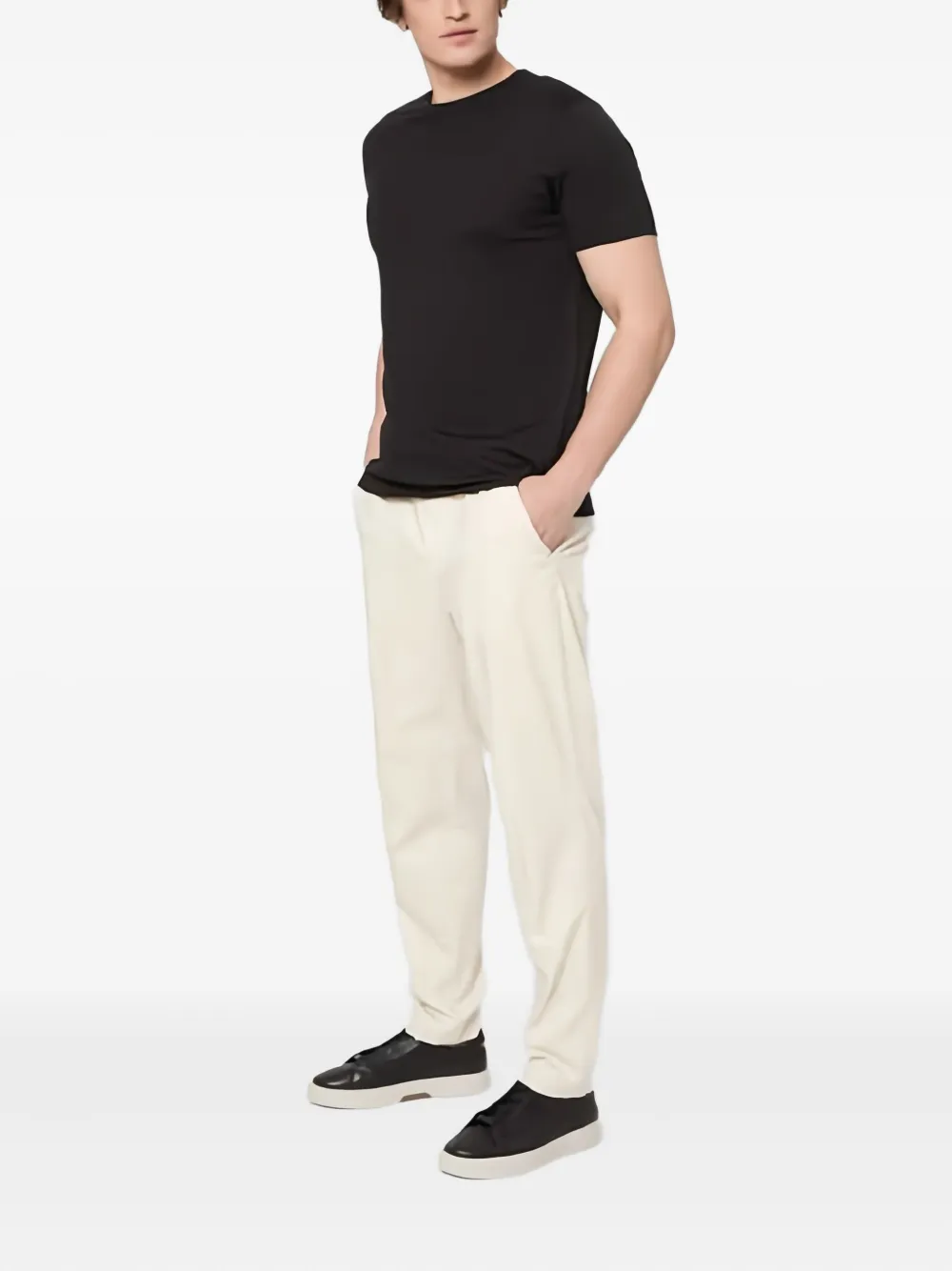 BOSS Gary leren sneakers Zwart