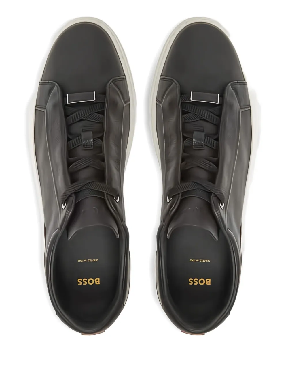 BOSS Gary leren sneakers Zwart