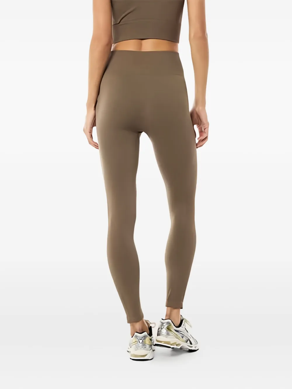 P.e Nation Restore Ribbed-seamless Leggings In Brown