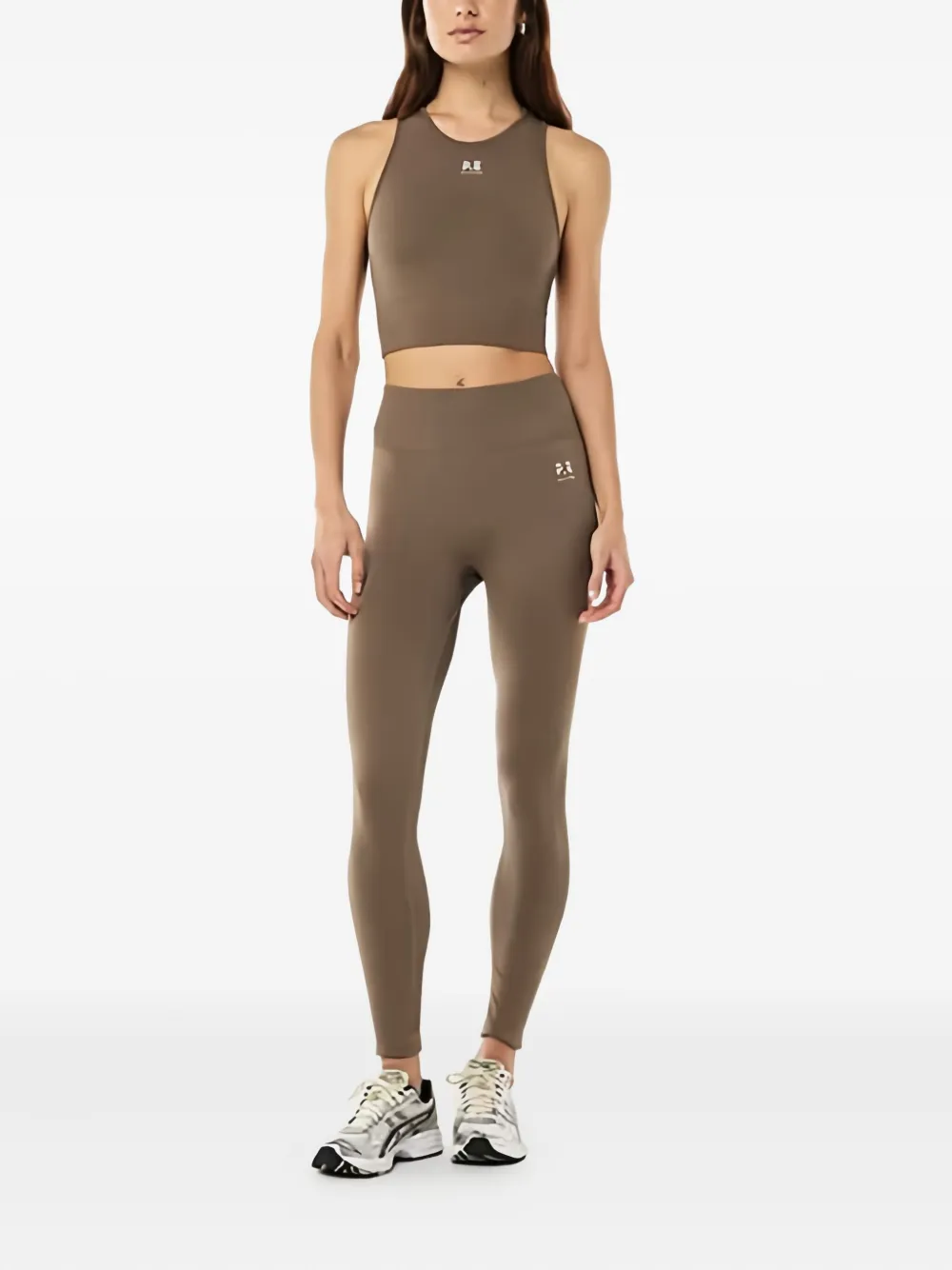 P.e Nation Restore Ribbed-seamless Leggings In Brown