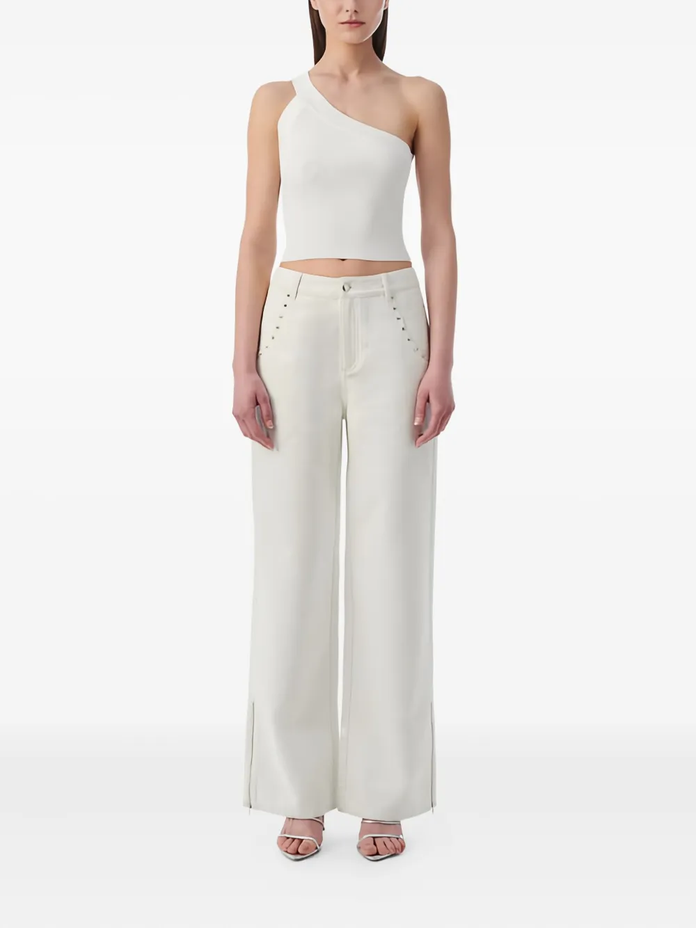 IRO Broek met studs en rits - Wit