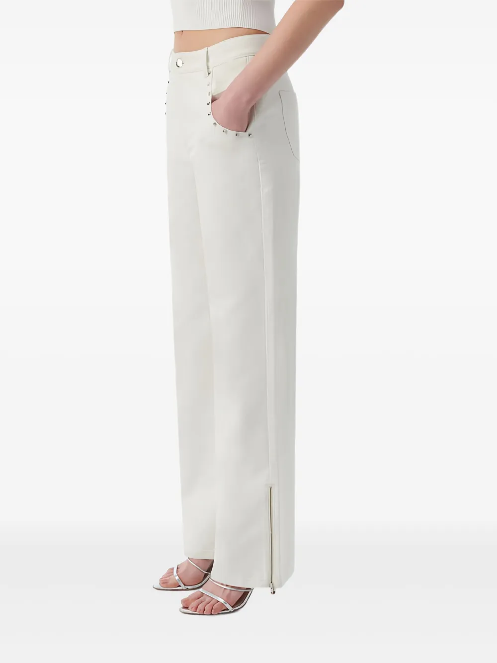 IRO Broek met studs en rits Wit