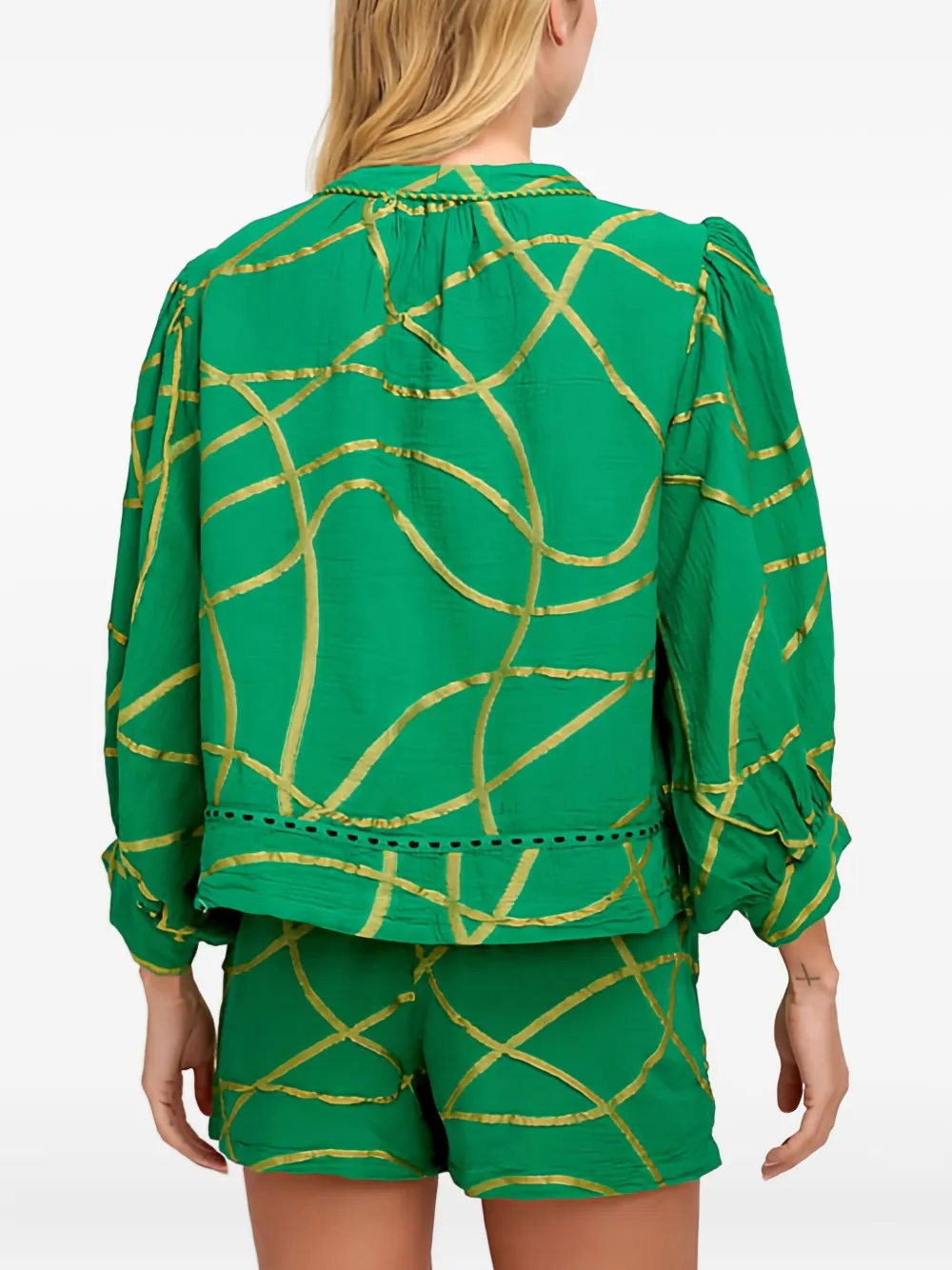 Pearl & Caviar Zakar Shrug Jacket In Green