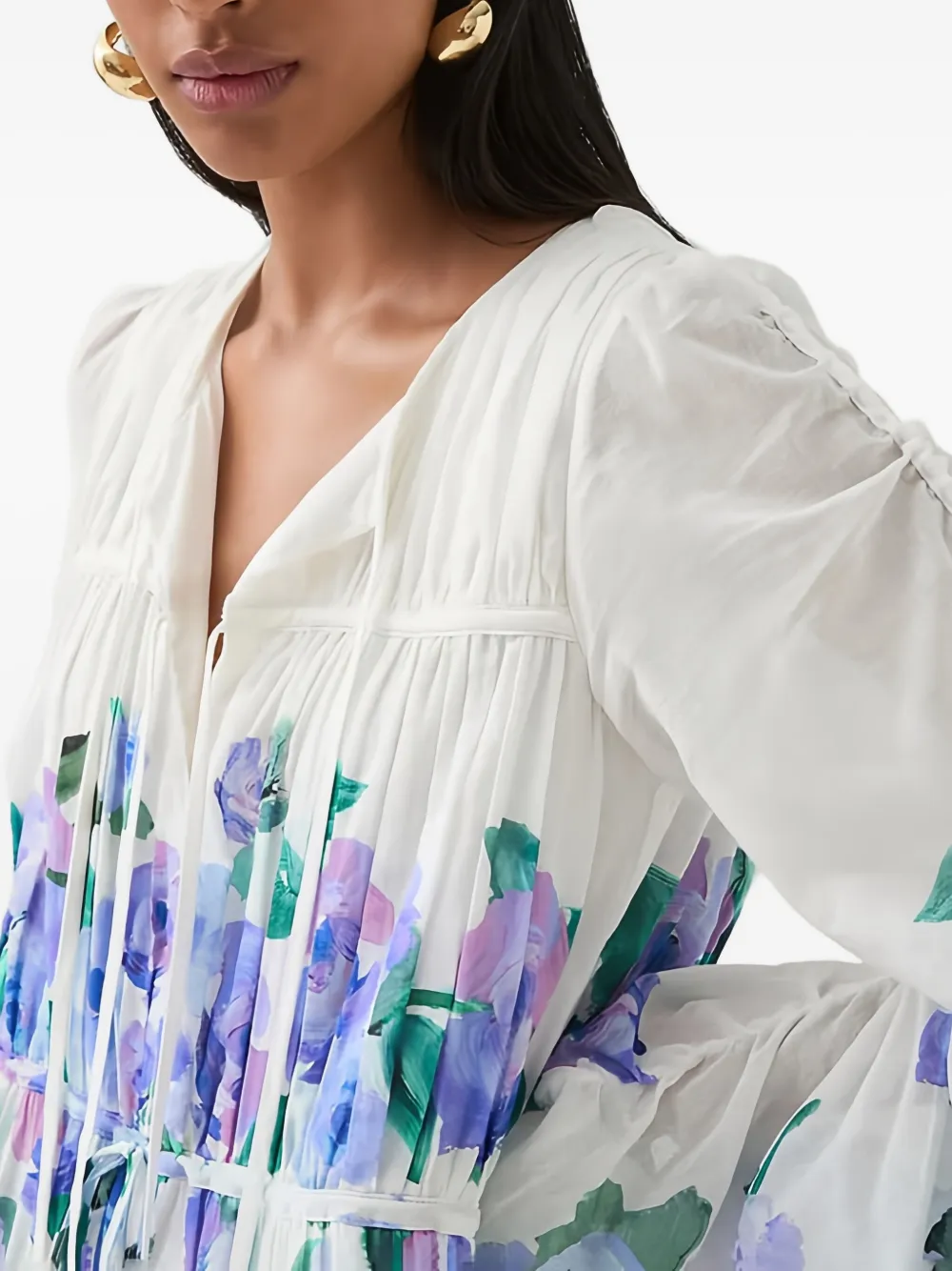 Aje Clover Floral Tiered Maxi Dress In Multi