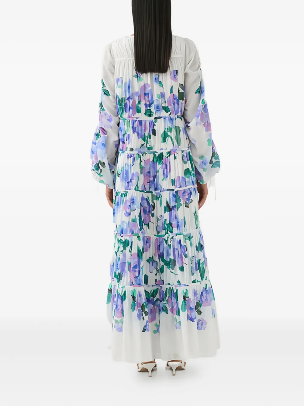 Aje Clover Floral Tiered Maxi Dress In Multi