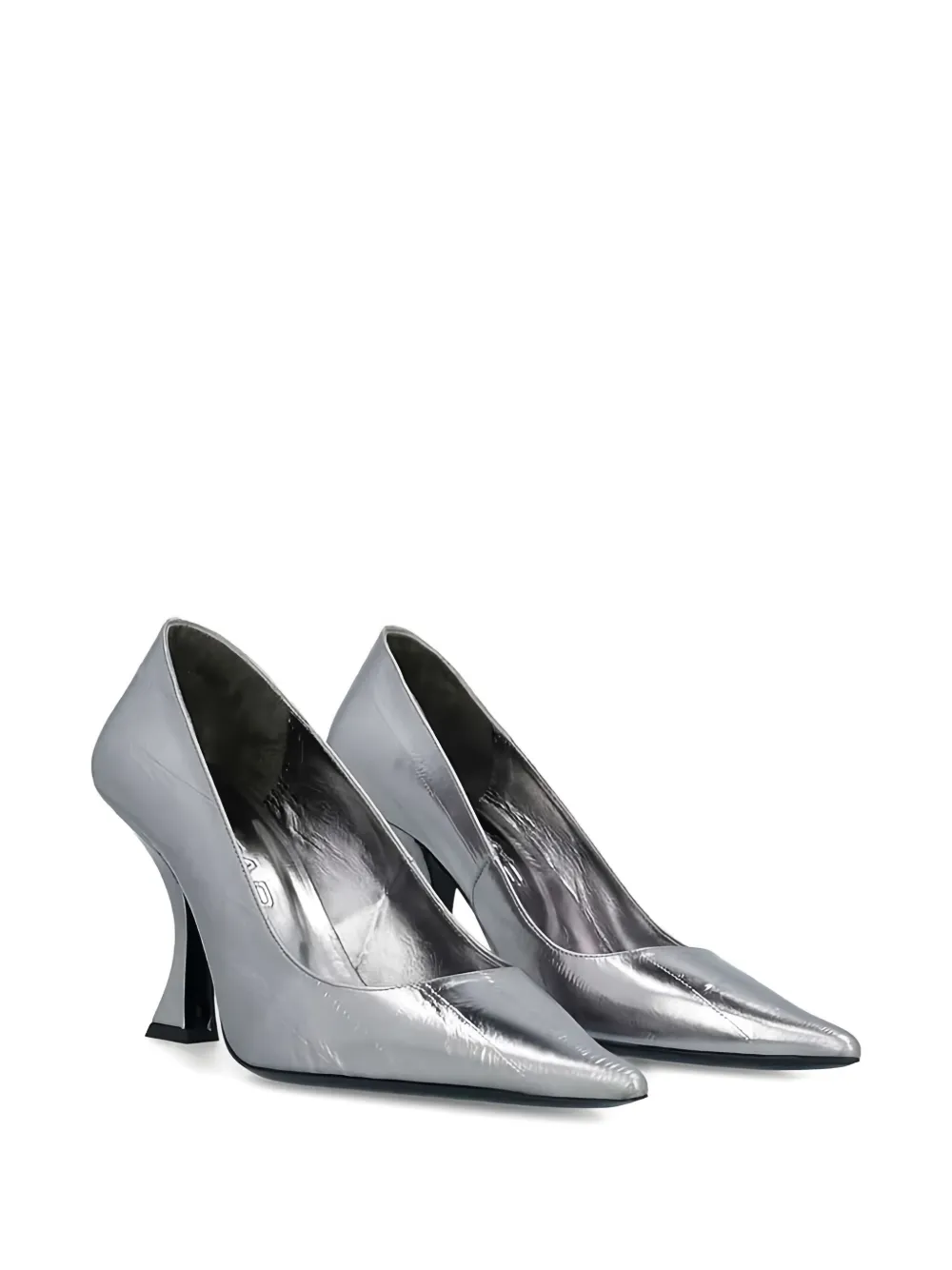BY FAR 90 mm Viva pumps met puntige neus Zilver