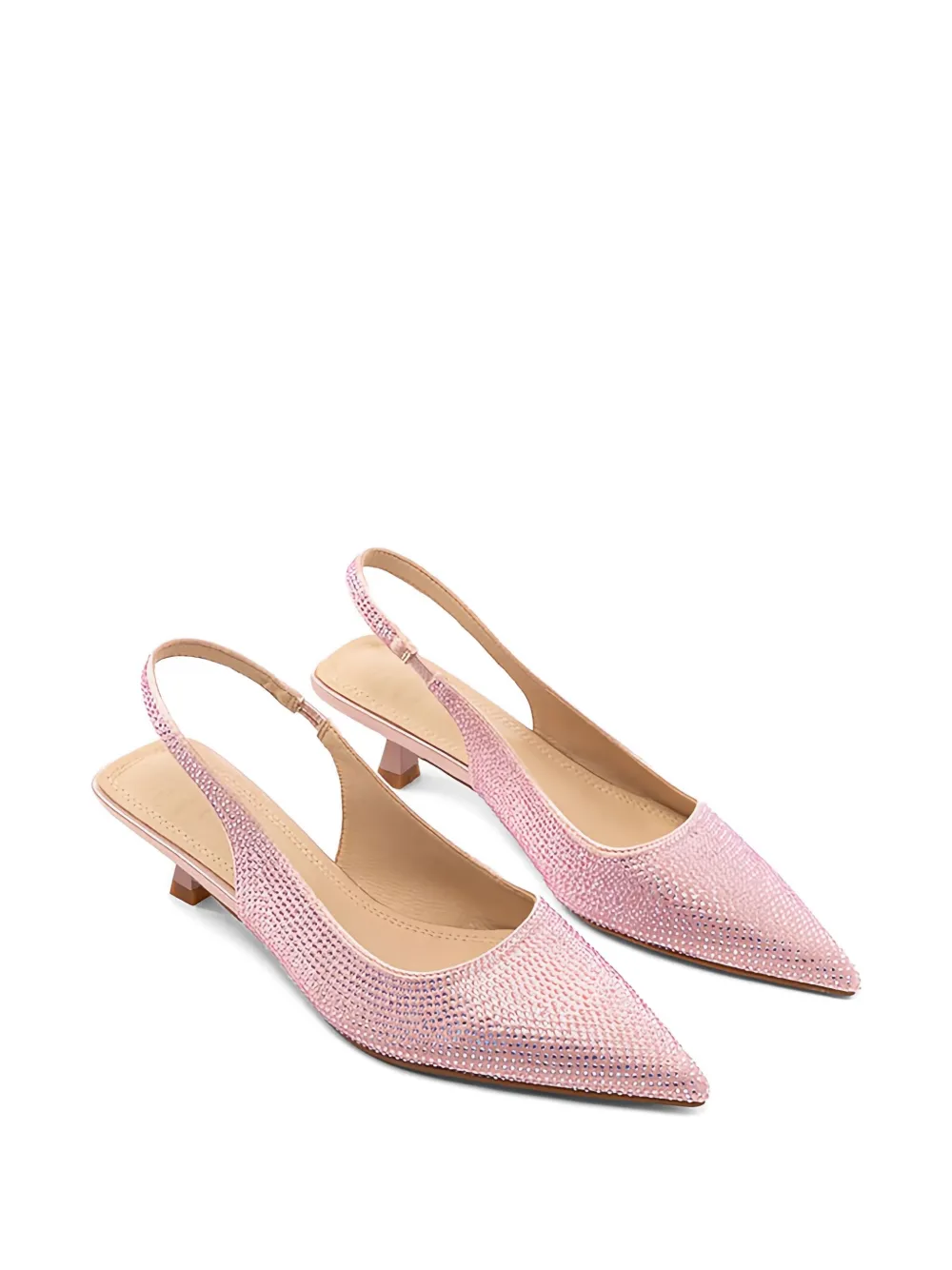 Twenty Four Haitch 50mm Arbin Embellished Slingback Pumps In Pink