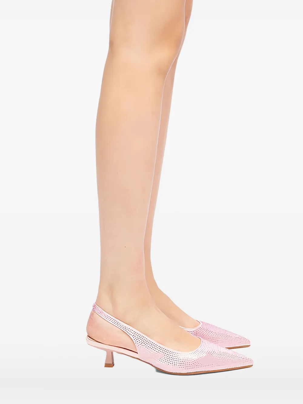 Twenty Four Haitch 50mm Arbin Embellished Slingback Pumps In Pink
