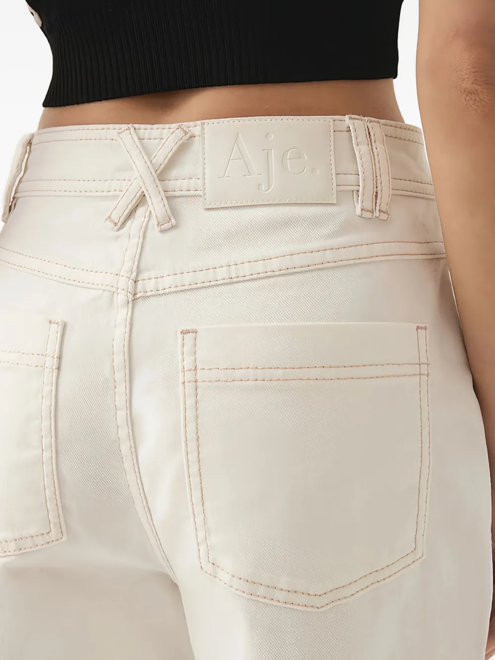 Aje Wavebreak jeans met stiksels Wit