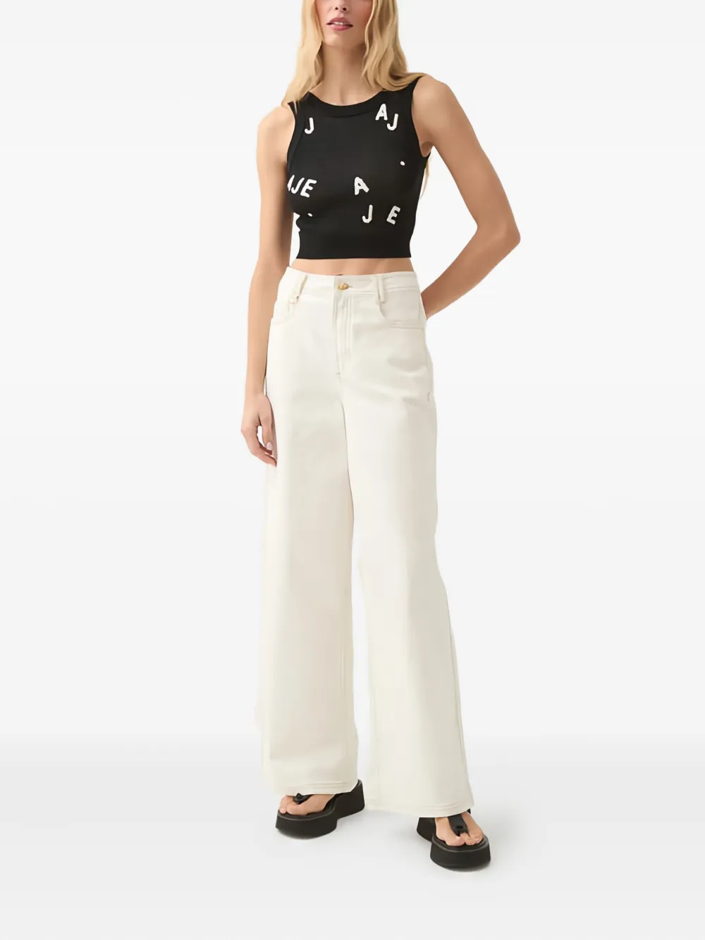 Aje Wavebreak jeans met stiksels - Wit