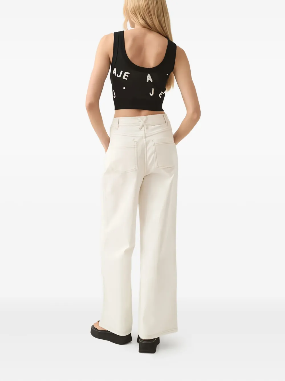 Aje Wavebreak jeans met stiksels Wit