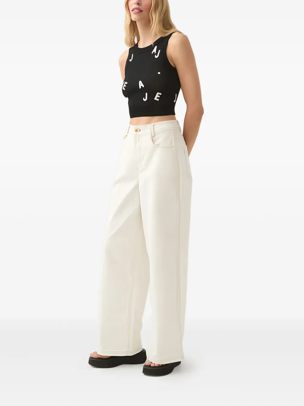 Aje Wavebreak jeans met stiksels Wit