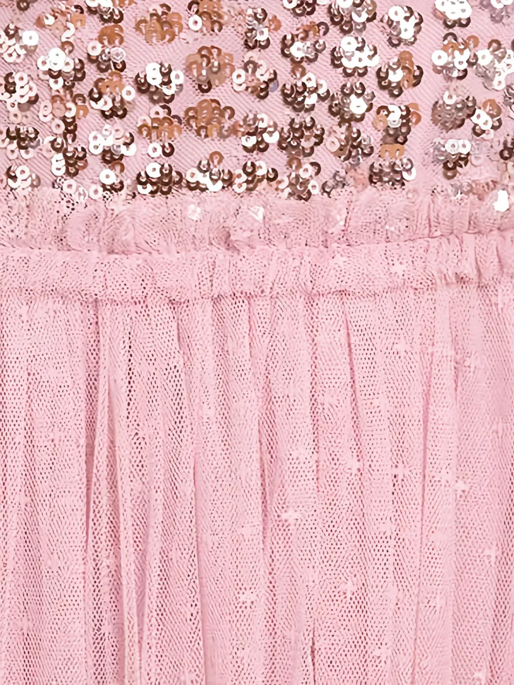 Needle & Thread Raindrop Sequin Ruffled Gown In Pink