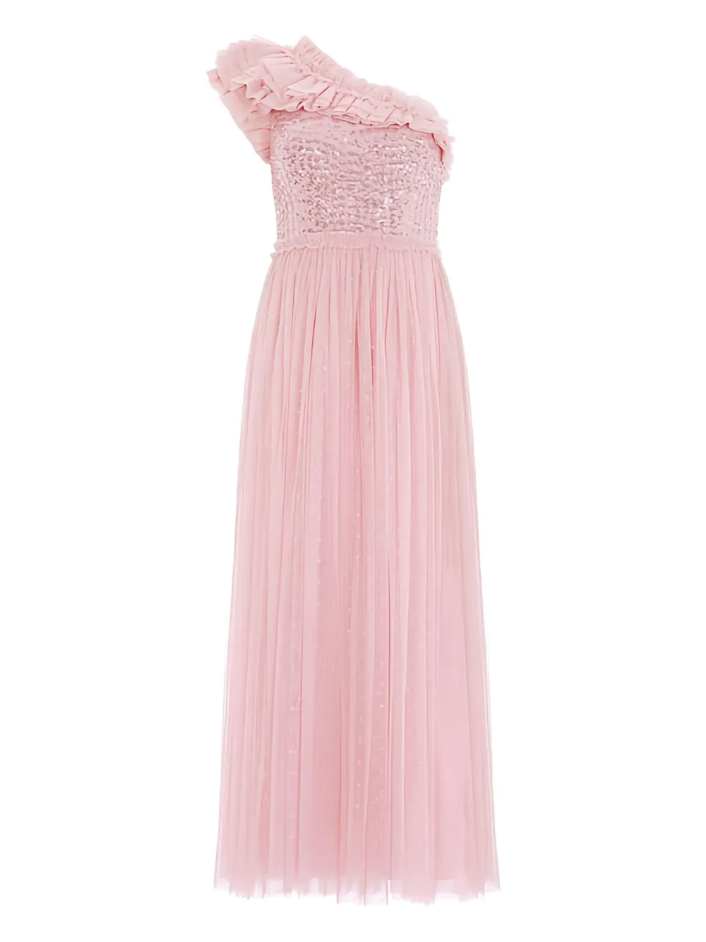 Needle & Thread Raindrop sequin ruffled gown | Pink | Image 1