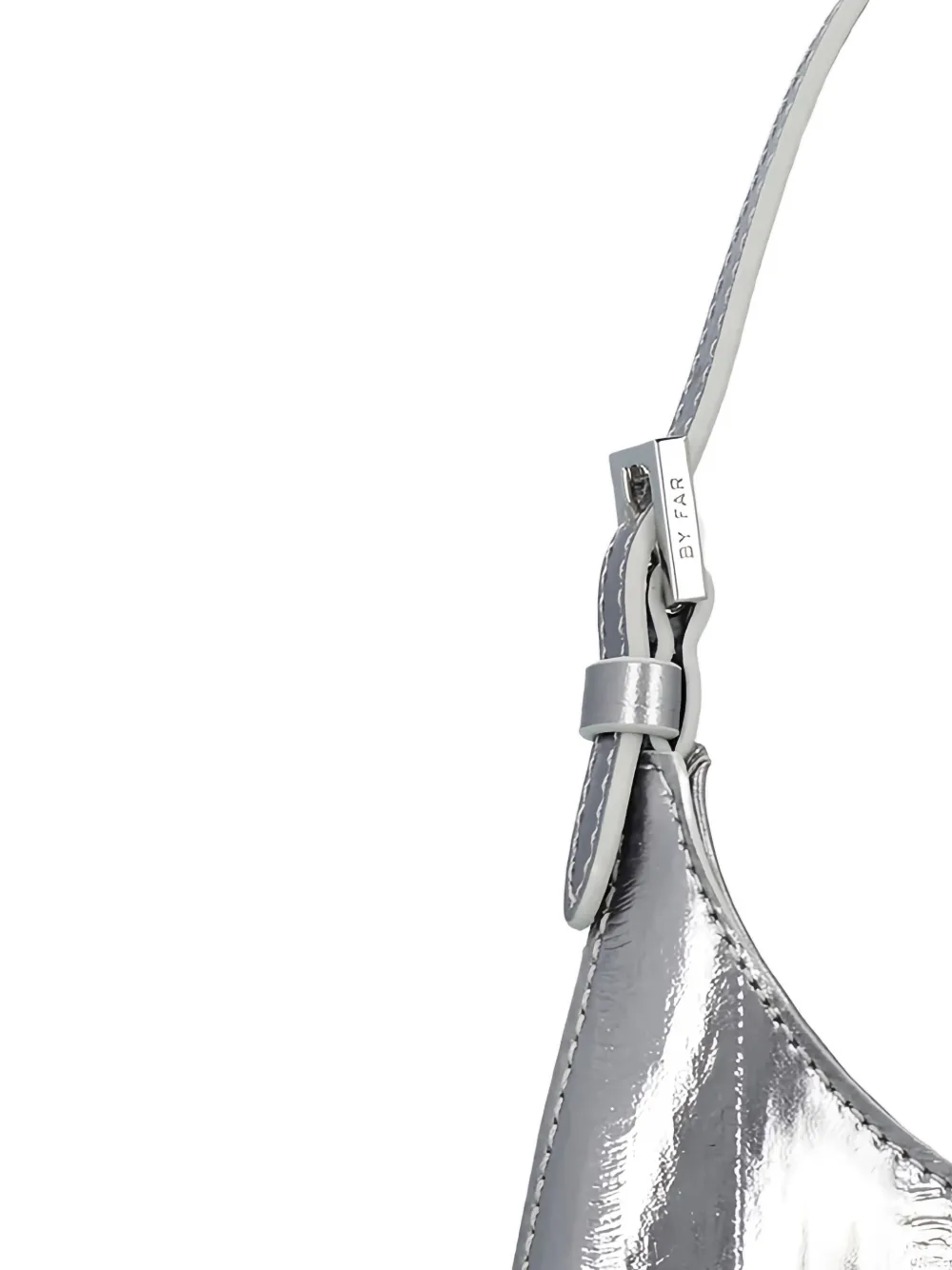 By Far Baby Camryn Top-zip Shoulder Bag In Silver