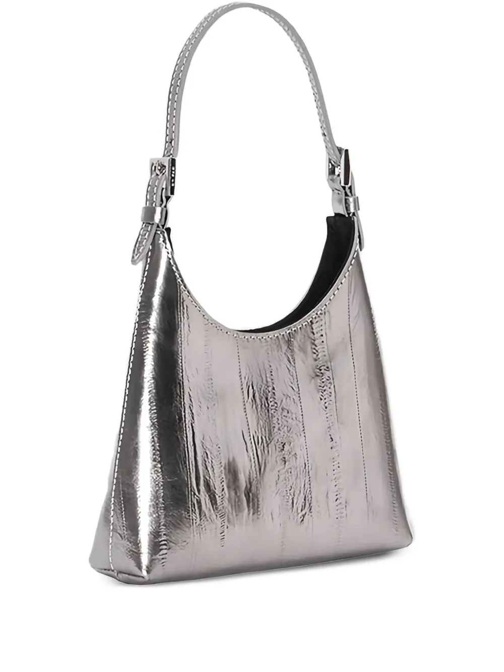 By Far Baby Camryn Top-zip Shoulder Bag In Silver