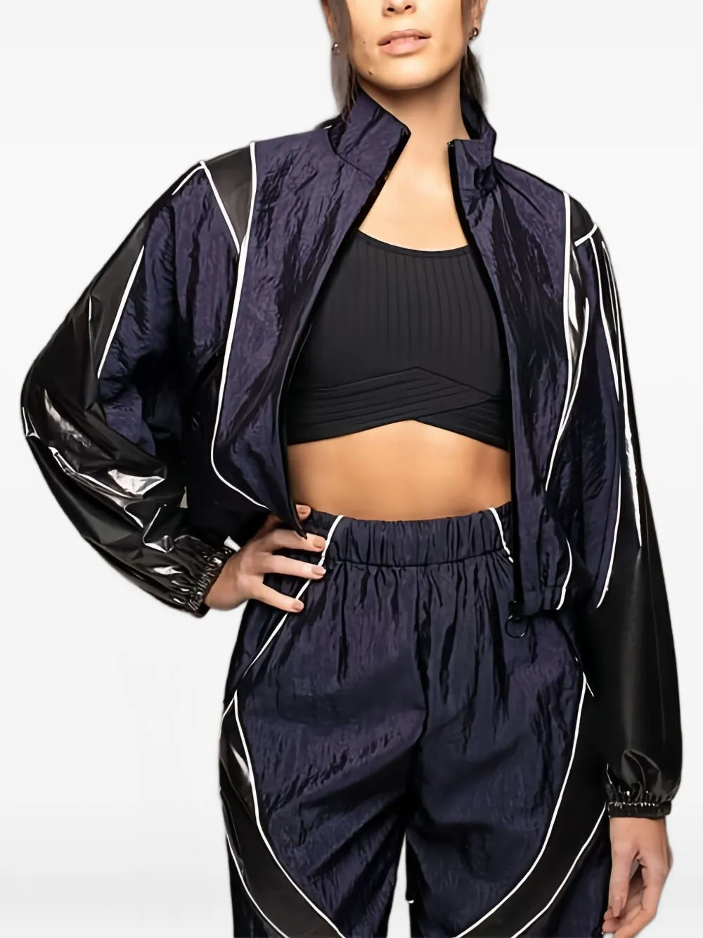 Michi Enigma Panelled Track Jacket In Blue