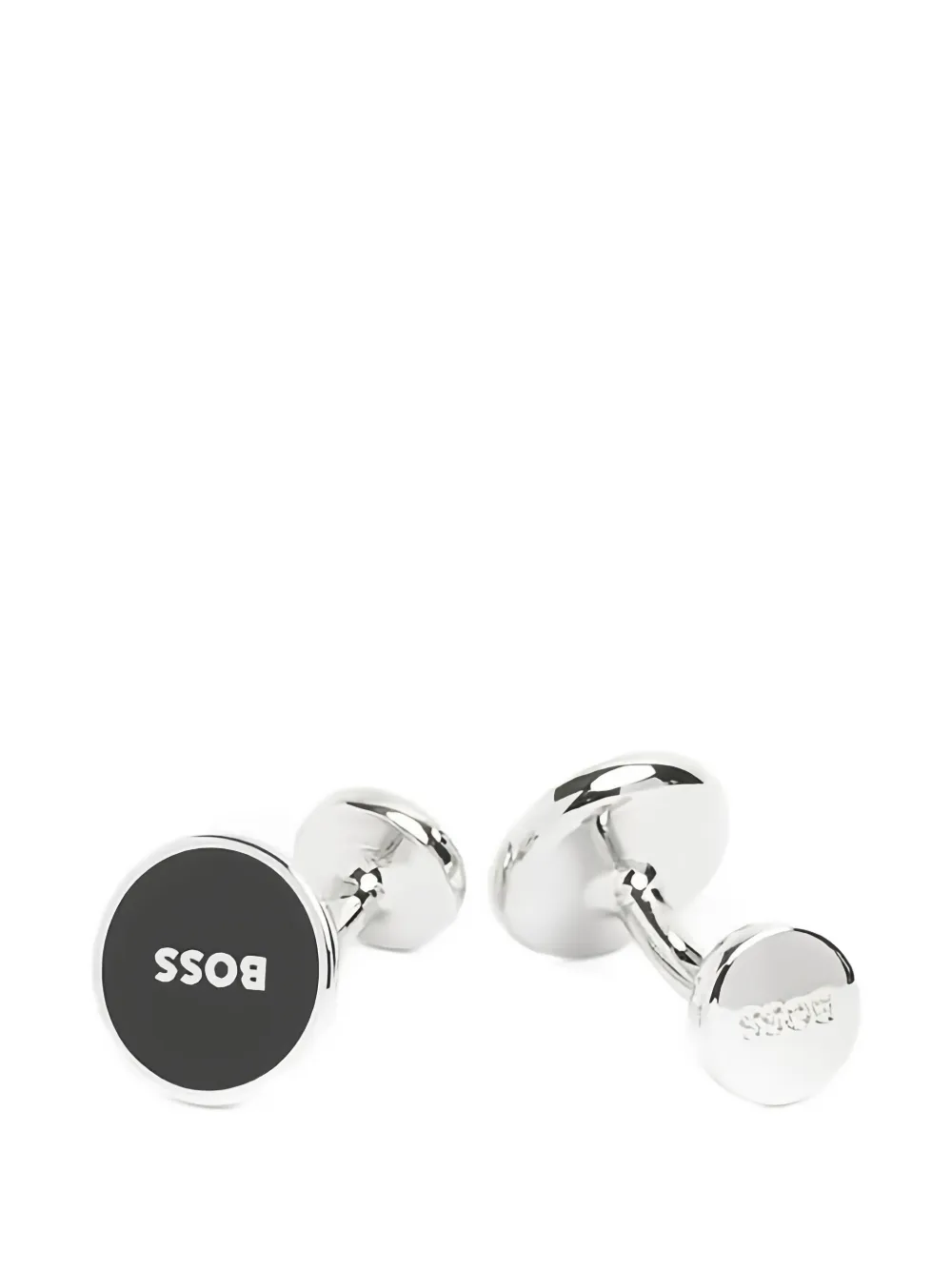Hugo Boss Tie-clipe Round Logo Cufflinks In Black