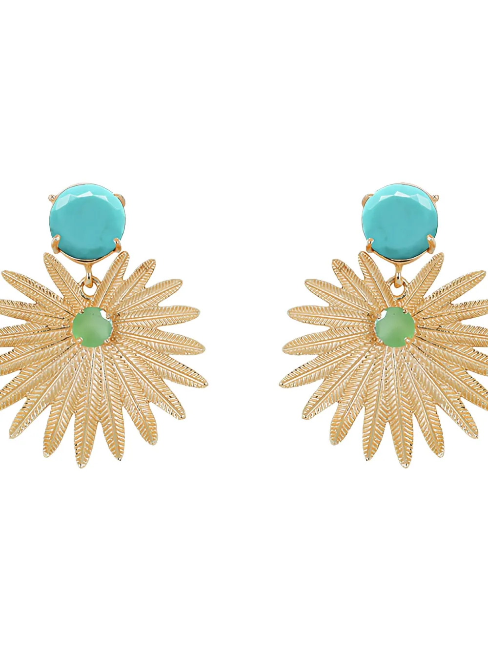 ATELIER MON aretes Palm Leaf en oro amarillo de 14kt | Joyas de lujo | Image 2