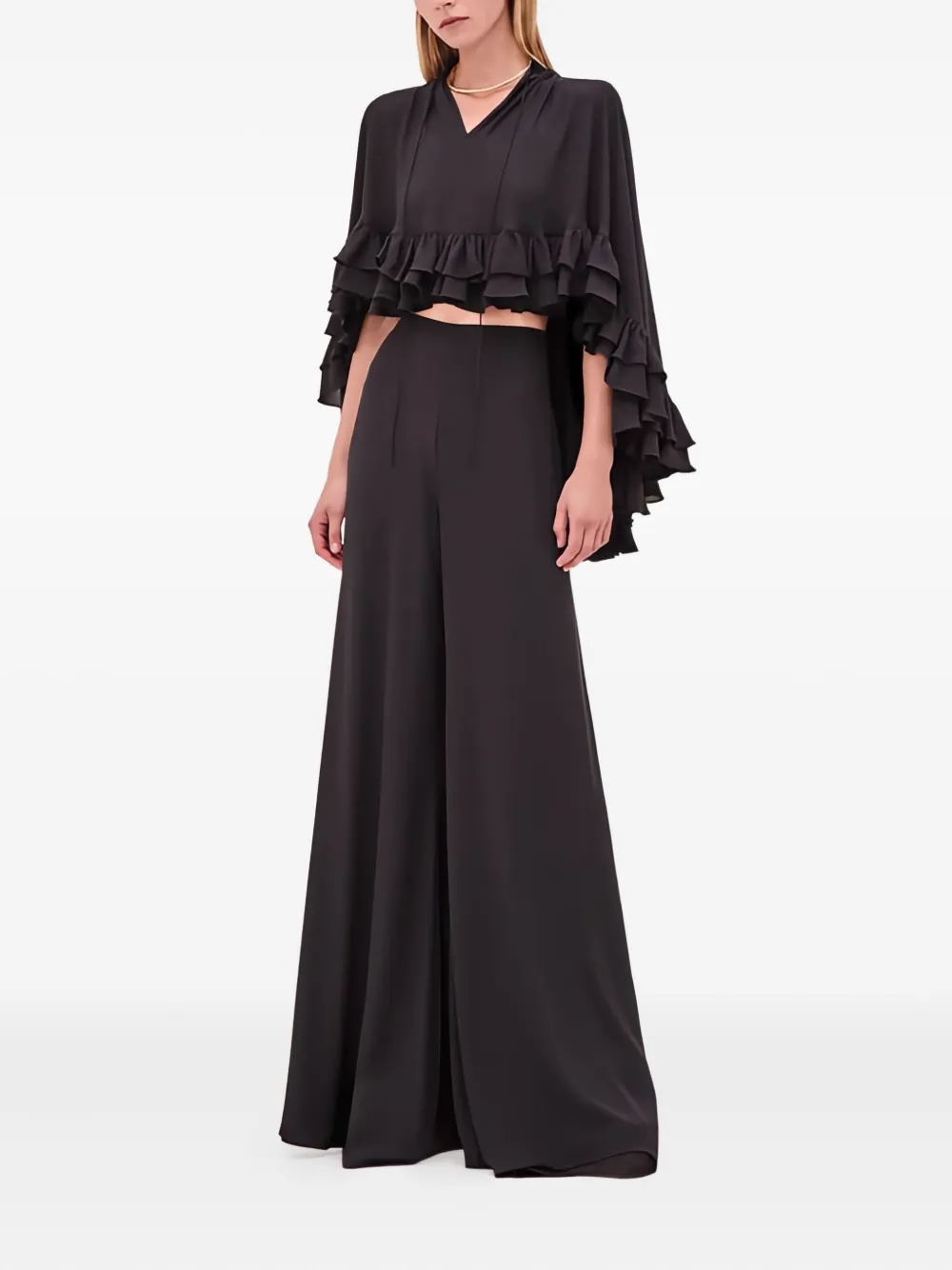 Alexis Cortese blouse met ruches - Zwart
