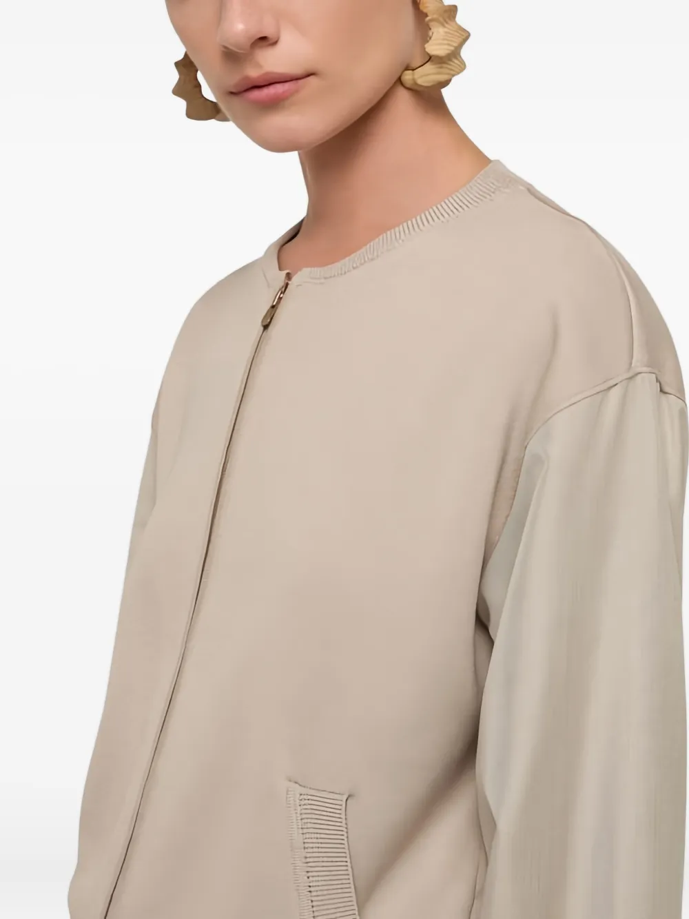 Agnona Zip-up Knitted Cardigan In Neutral