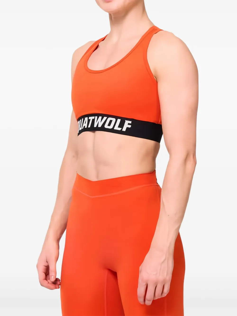 Squatwolf Wordmark Sports Bra In Orange