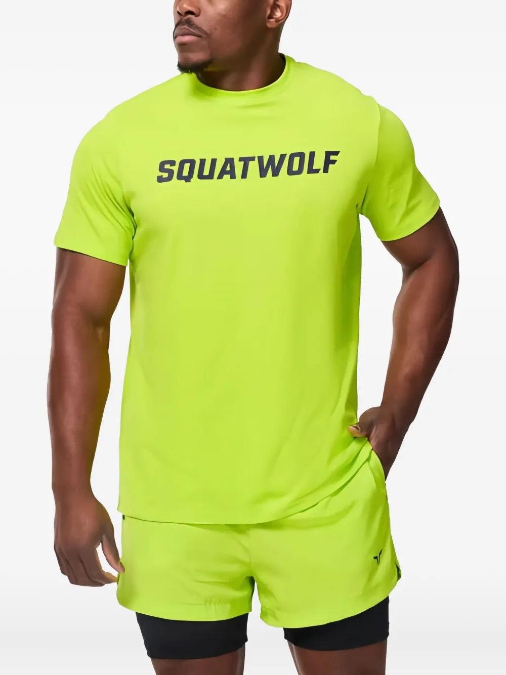 SQUATWOLF Wordmark regular T-shirt | Yellow | Image 1