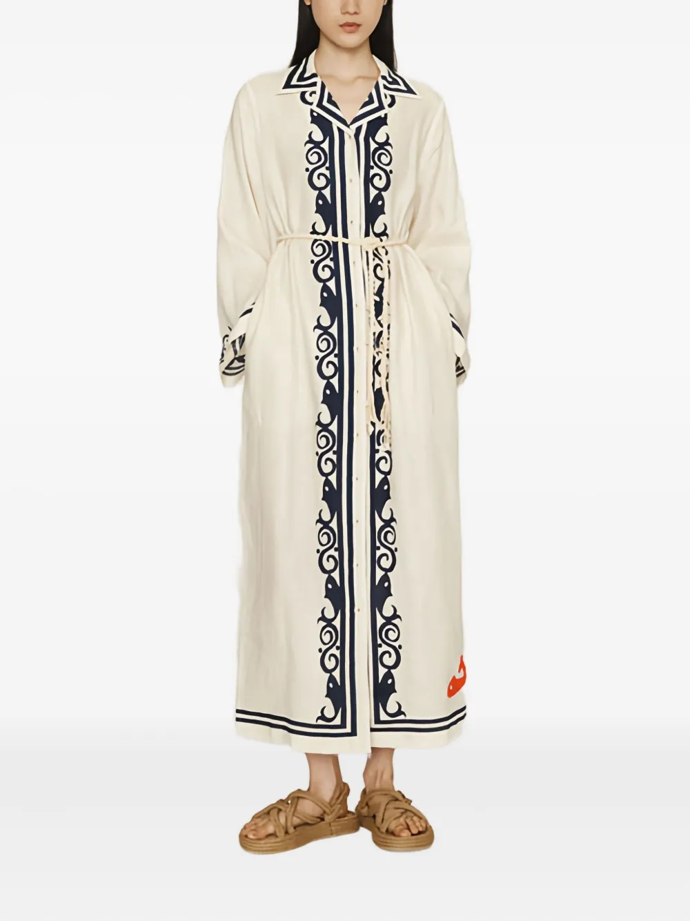 Alemais Marine Embroidered Maxi Dress In Neutral