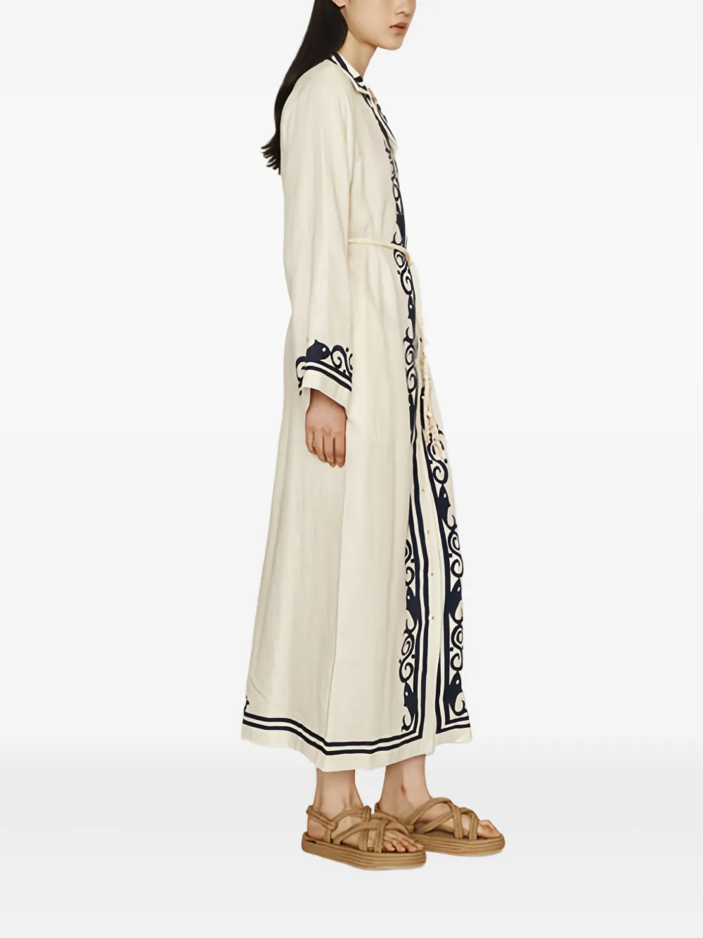 Alemais Marine Embroidered Maxi Dress In Neutral