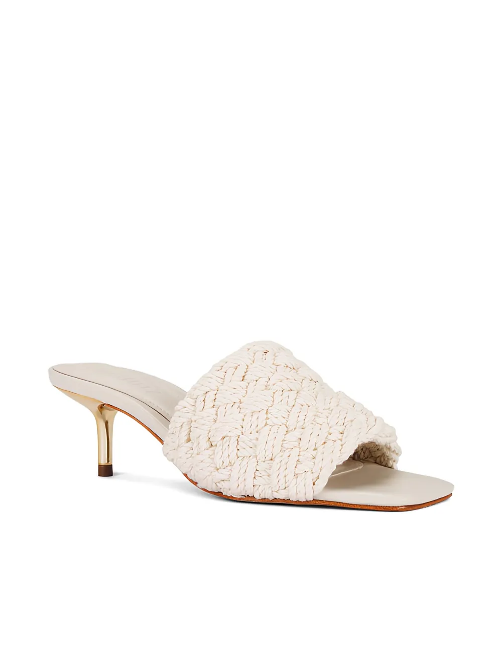 Schutz 55mm Tiana Mid Woven Heel Sandals In Neutral