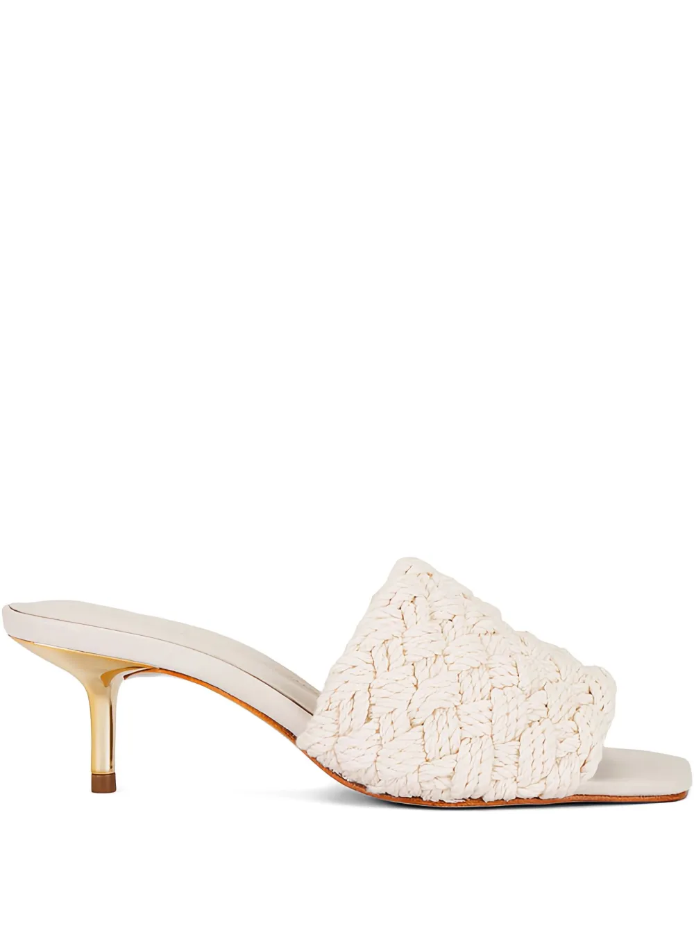 Schutz 55mm Tiana Mid Woven Heel Sandals In Neutral