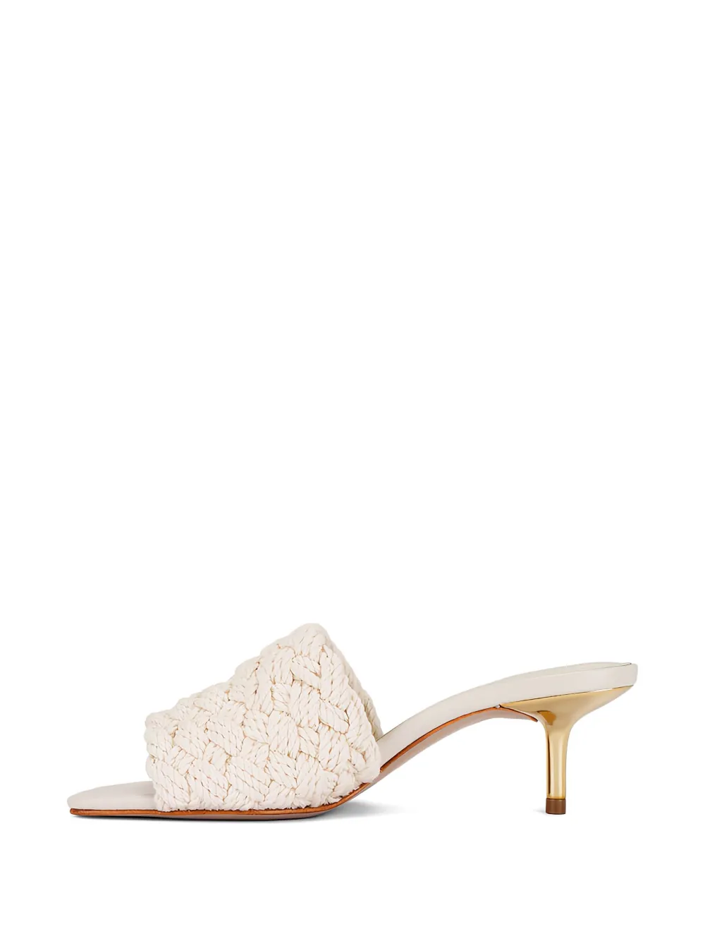 Schutz 55mm Tiana Mid Woven Heel Sandals In Neutral