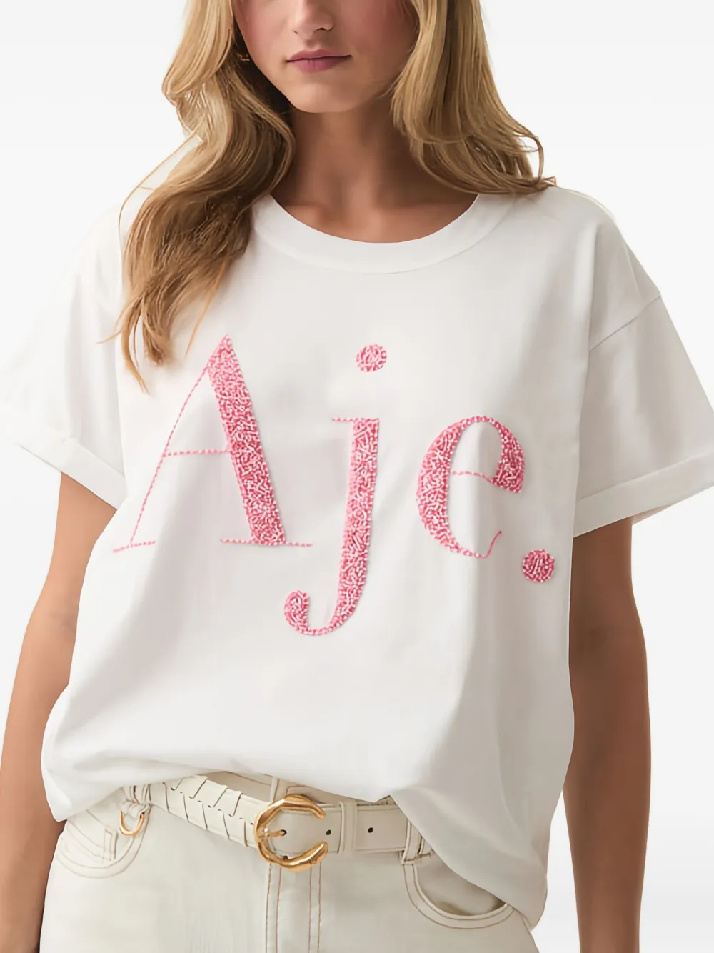 Aje Fondness Beaded T-shirt In White