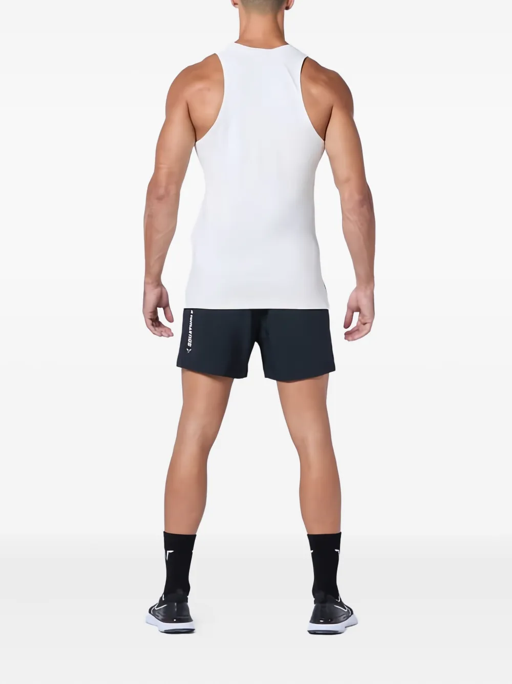 Squatwolf Logo Cut-off Sport Tank Top In White