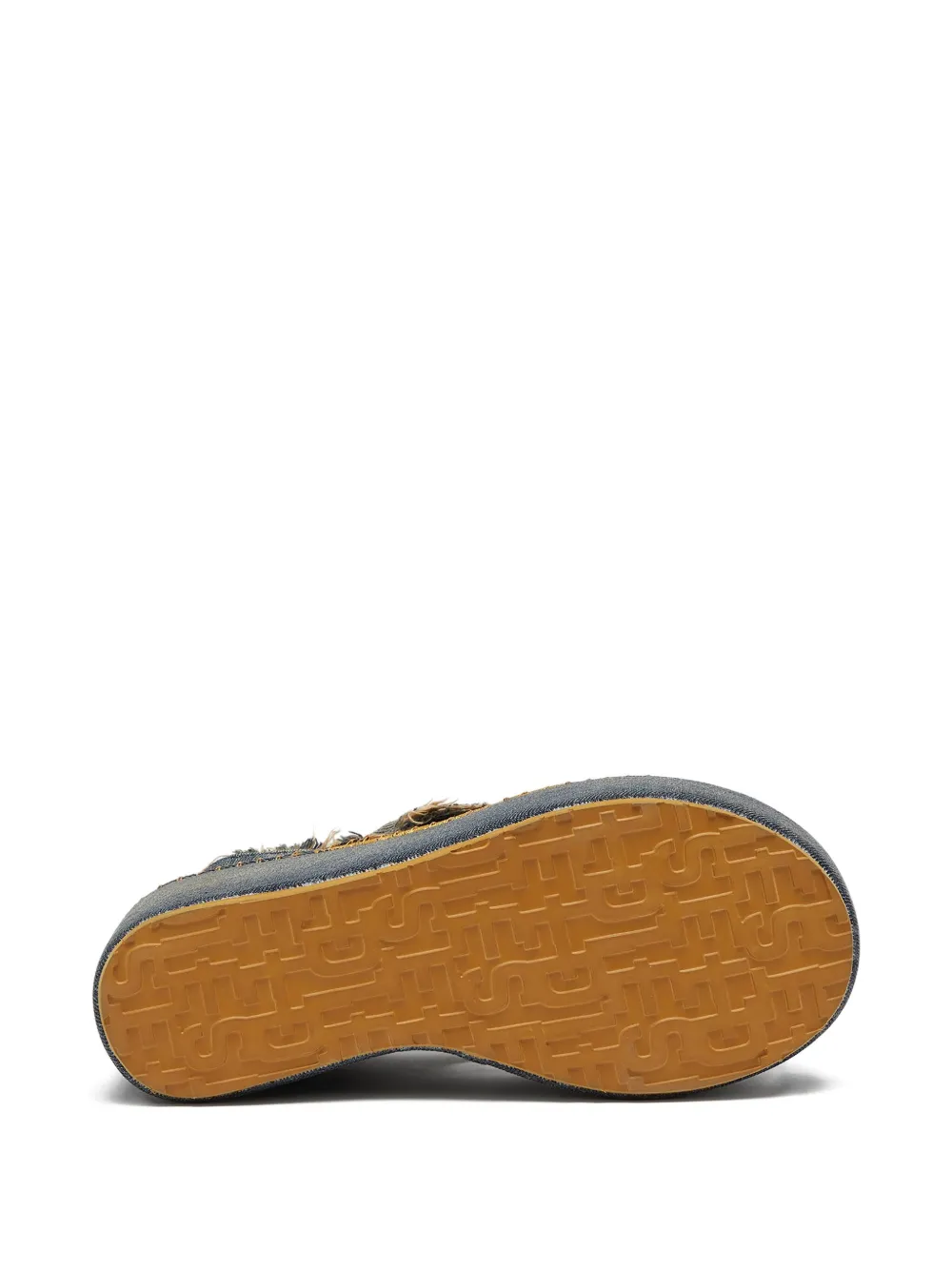 Diesel Frayed-edge Platform Sandals In Gray